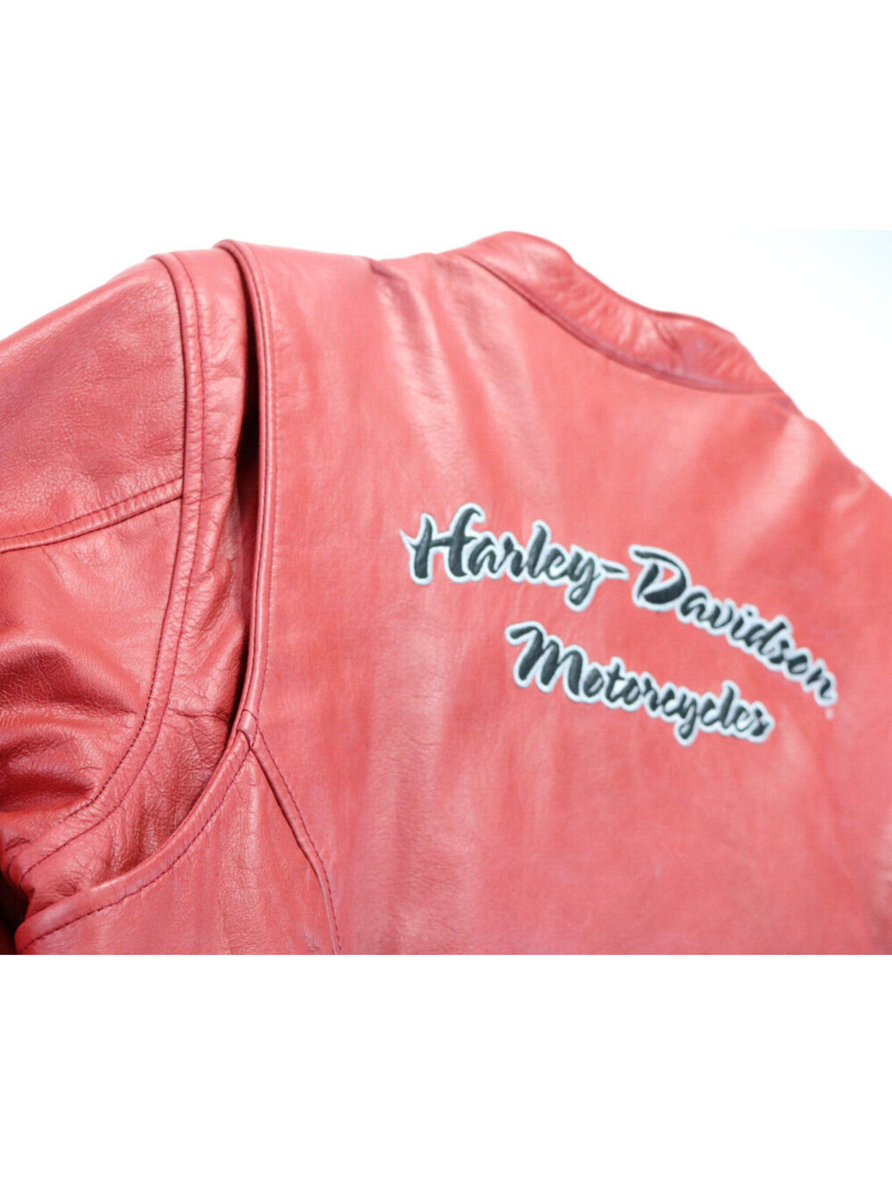 harley davidson lightweight leather jacket XL red soft zip snap RARE motorcycles